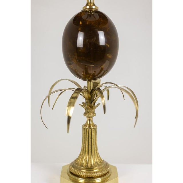 Maison Charles Egg Lamp in Bronze and Resin from Maison Charles, 1970s For Sale - Image 4 of 8