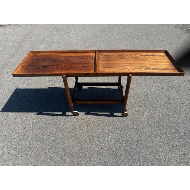 Vintage Danish Extendable Bar Cart by Poul Hundevad, 1960s For Sale - Image 10 of 16