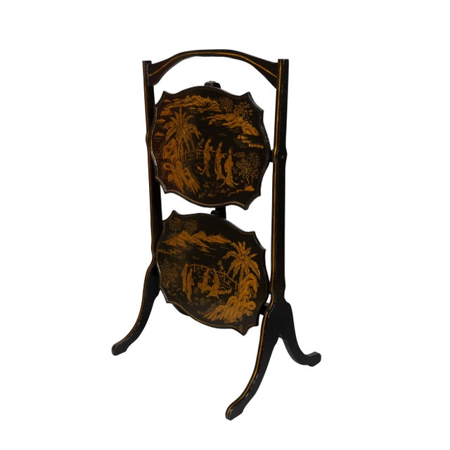 Black Regency Style Chinoiserie Folding Table For Sale - Image 8 of 12