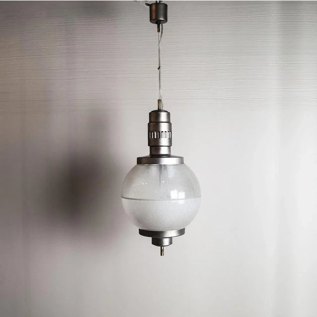 1960s Chromed Satin Aluminum Suspension Lamp by Sergio Mazza, 1960s For Sale - Image 5 of 6
