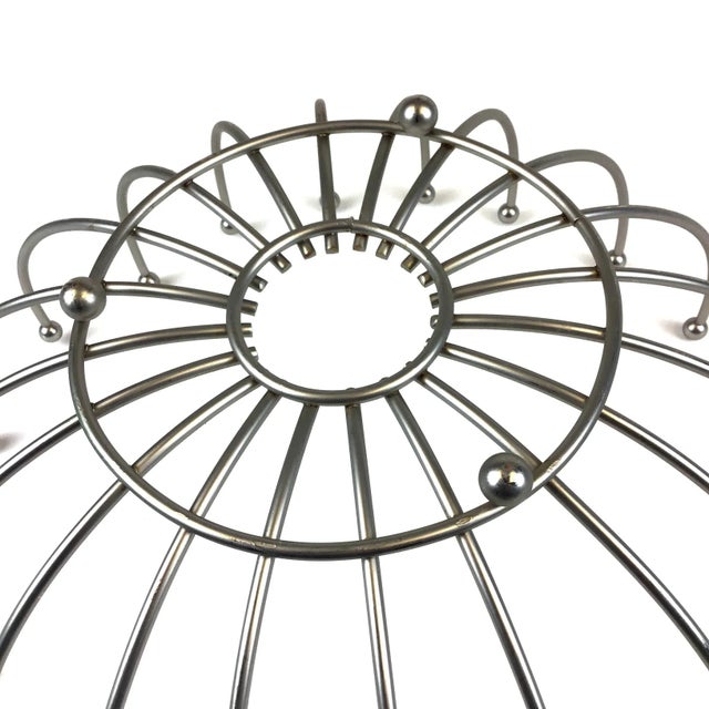 Metal 1960s Mid-Century Modern Brutalist Satin Finish Steel Bread or Fruit Basket For Sale - Image 7 of 8
