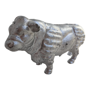 Vintage Cast Iron Cow Bull Bank Doorstop