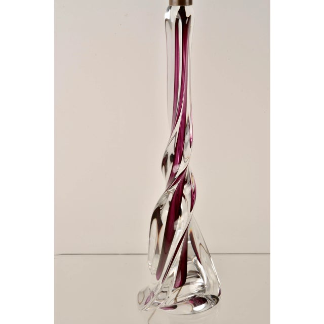 Mid-Century Modern Val. St. Lambert Art Glass Table Lamp, Large Size For Sale - Image 3 of 8