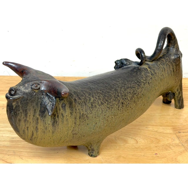 Jorge Mealha (1934 -2021) Pottery, Large Bull Sculpture Portugal, late 20th C. For Sale - Image 11 of 18
