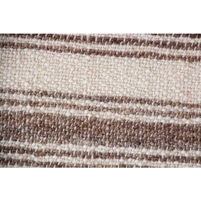 1960s Moroccan Vintage Flat-Weave Brown Tribal Organic Textile For Sale - Image 11 of 12
