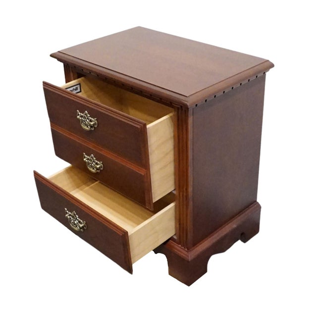 Wood Broyhill Furniture Cherry Early American Traditional Style 24" Two Drawer Nightstand 234-6597-92 For Sale - Image 7 of 13