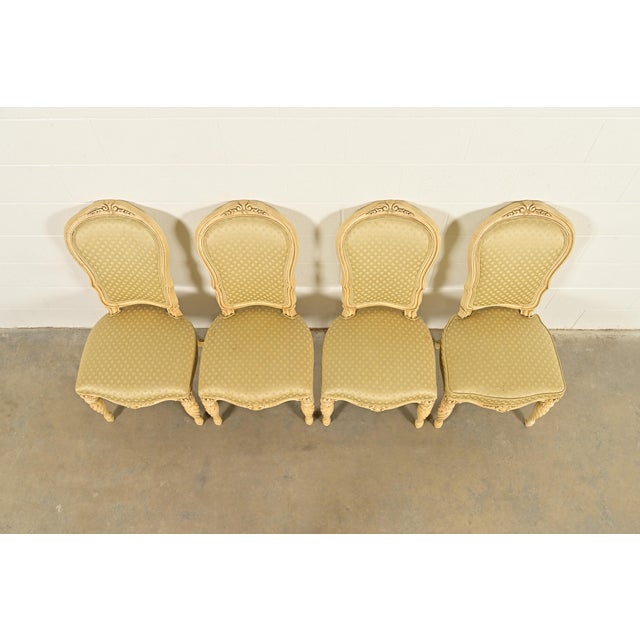 1960s Karges French Regency Louis XVI Cream Lacquered Dining Chairs, Set of Four For Sale - Image 5 of 15