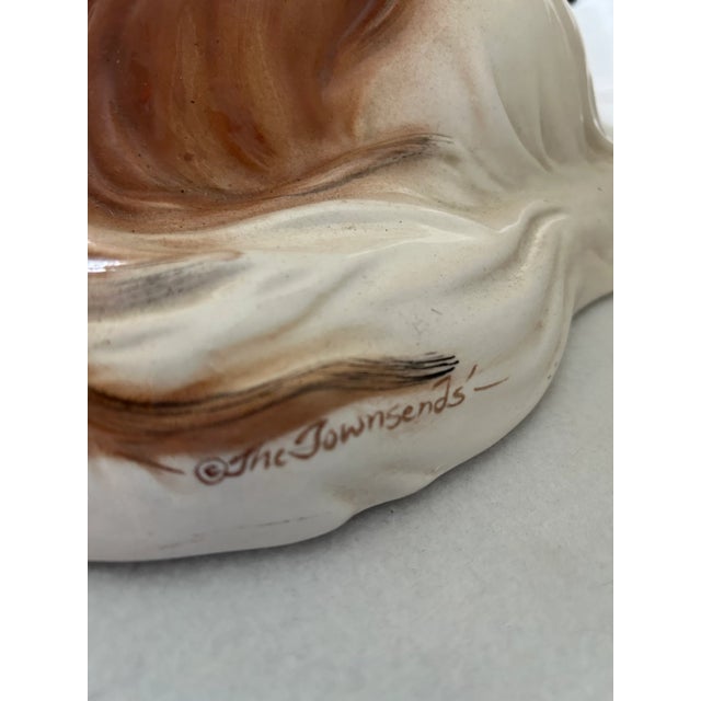 English Vintage Artist Signed the Townsends Life Size Ceramic Shih Tzu Dog Figure For Sale - Image 3 of 6
