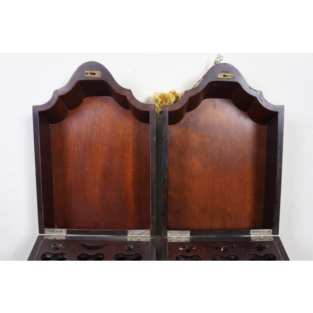 Antique Late 18th C. English George III Mahogany Fitted Cutlery Knife Boxes Pair For Sale - Image 4 of 17