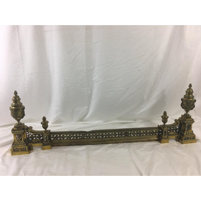 French Louis XVI Brass Chenet - 3 Pieces For Sale - Image 10 of 10