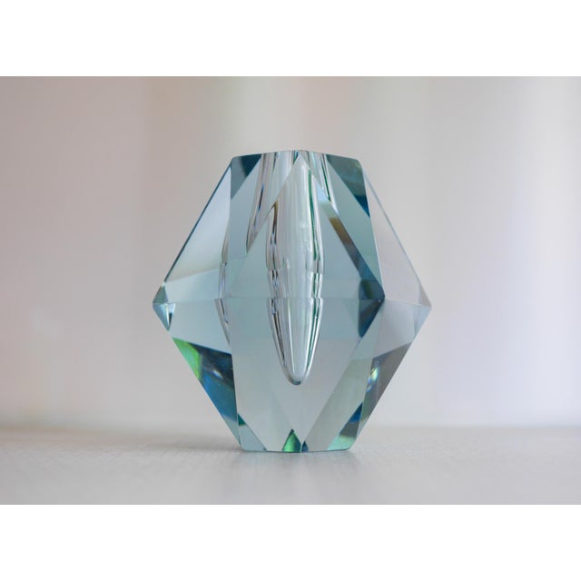 Dimond-Shaped Crystal Vase from Strömbergshyttan For Sale - Image 12 of 14