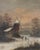 French 19th Century Henry Chenu, Winter Landscape with Windmill, Oil on Panel For Sale - Image 3 of 8