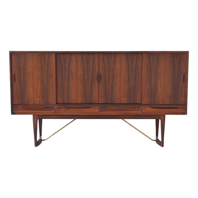 Danish Cross-Leg Highboard in Rosewood by Sofus Jorgensen, 1960 For Sale