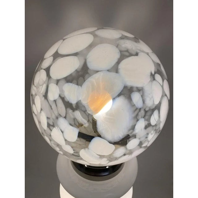 Silver Floor Lamp in White Satined Glass by Carlo Nason for Mazzega, 1970s For Sale - Image 8 of 12