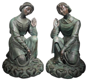 French Artist, Angels, 1750, Bronzes, Set of 2