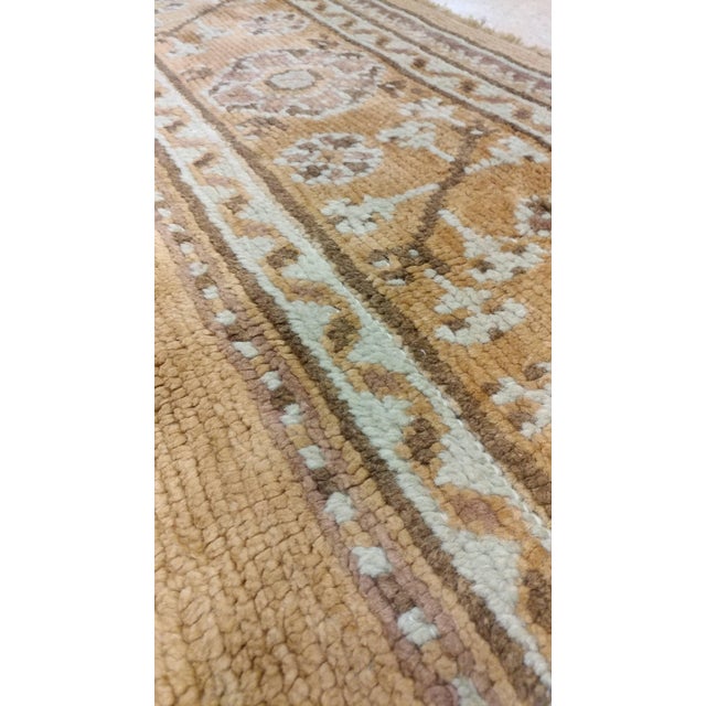 Antique Oushak Carpet, Oriental Rug, Handmade Taupe, Ice Blue and Brown For Sale - Image 16 of 18