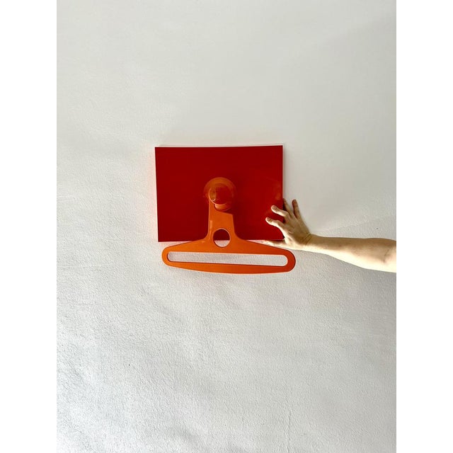 1960s German Orange Plastic Wall Cabinet with 4 Mirrors, Coat Racks & Shelves, 1960s, Set of 14 For Sale - Image 5 of 11