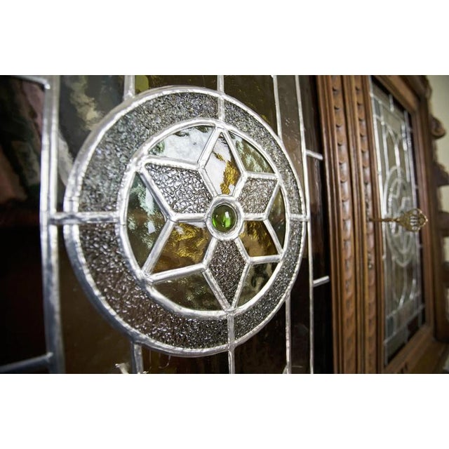 Neo-Renaissance Oak Cabinet with Stained Glass For Sale - Image 10 of 18
