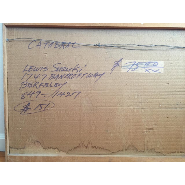 Impressionist 1966 Mid-Century San Francisco Church Water Color Painting For Sale - Image 3 of 4