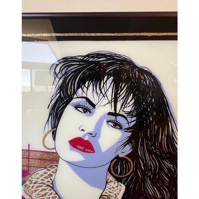 Glass Vintage Large Postmodern 1980s Laurel Wall Art Mirror Rare Patrick Nagel Style 80s For Sale - Image 7 of 10