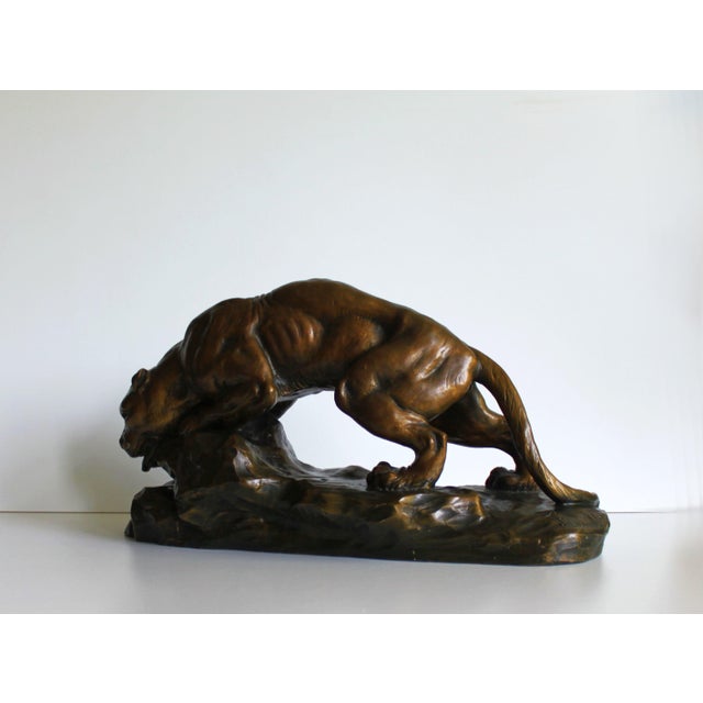 Sculpture of a Terracotta Lioness by Armand Fagotto, 20th Century For Sale - Image 9 of 14