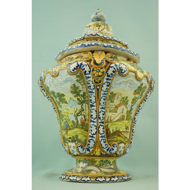 Neo-Renaissance Ceramic Potiche Vase from Castelli For Sale - Image 9 of 18