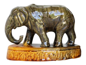 Antique Portuguese Palissy Ware Elephant Toothpick Holder