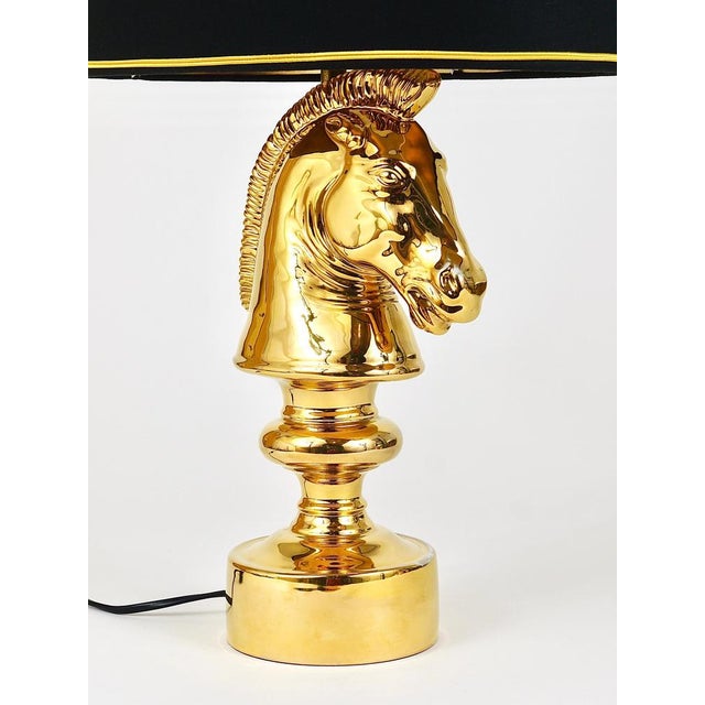 Hollywood Regency Gilt Horse Table Lamp, Italy, 1970s For Sale - Image 15 of 18
