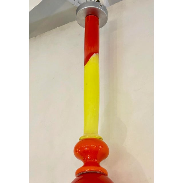 2020s Contemporary Bespoke Italian Organic Yellow Orange Murano Glass Pendant Light For Sale - Image 5 of 10