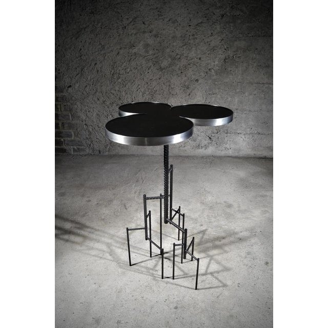 Pedestal Table for an Oil King in Steel by Frederic Gaillard. Limited Edition of 8 pieces. Dimensions: W 60 x D 50 x H 78...