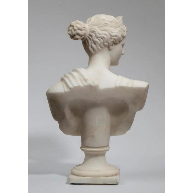 Bust of Diana the Huntress, Late 1800s-Early 1900s, Carrara Marble For Sale - Image 4 of 6