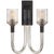 Reverie Double Sconce in Clear Ribbed Glass and Bronze Designer: Kelly Wearstler Height: 19" Extension: 7.75" Backplate:...