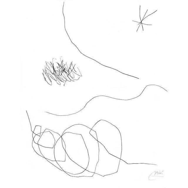 This is an original drypoint realized by Joan Miró in 1975. Hand signed in pencil on the lower right and numbered on the...