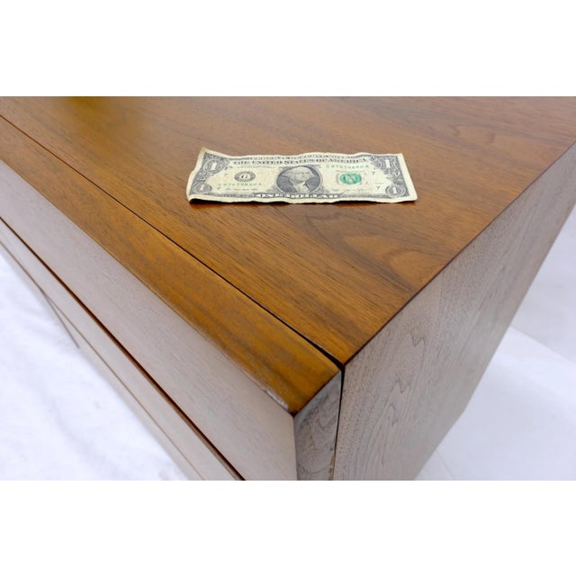 Brown American Walnut Block Front 6 Drawers Long Dresser Credenza Restored For Sale - Image 8 of 13