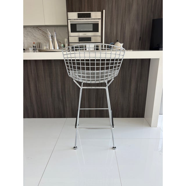Harry Bertoia Bar Stools for Knoll | Polished Chrome | Set of 2 For Sale - Image 13 of 15