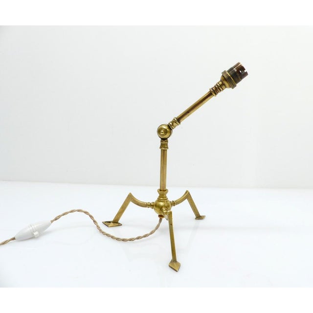 Articulated Tripod Lamp Base in Brass, 1920s For Sale - Image 3 of 11