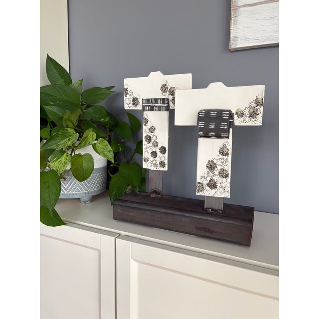 Contemporary One of a Kind Japanese Kimono Ceramic Sculpture For Sale - Image 3 of 8