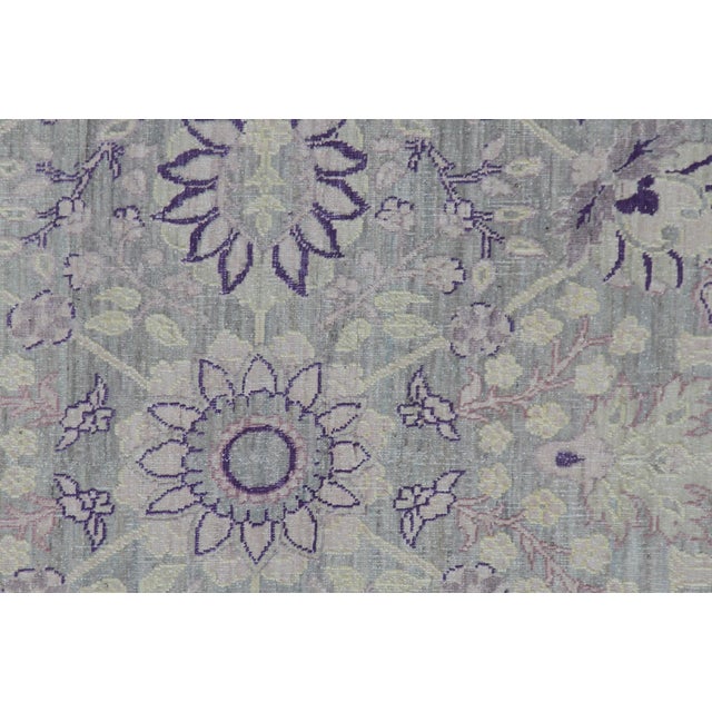 Ariana Transitional Tabriz Style Runner in Soft Purple & Ivory | 4' x 19' A stunning example of textile artistry, this...