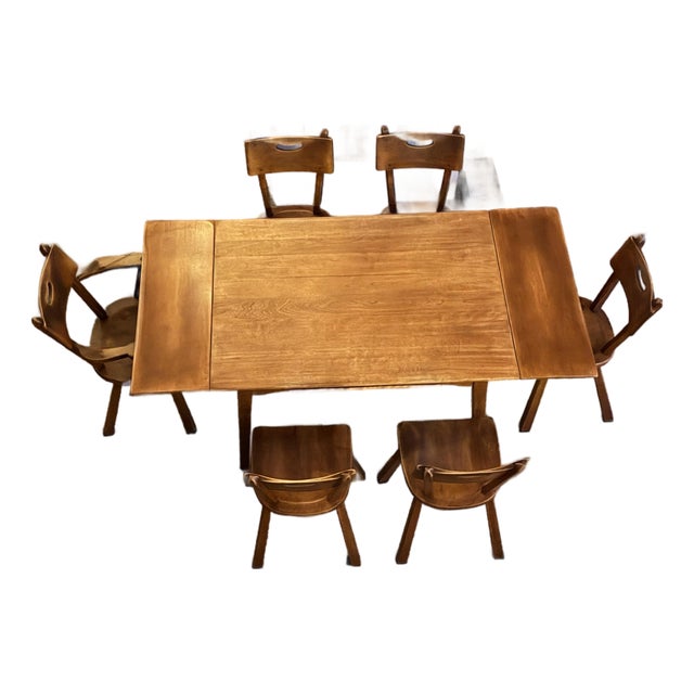 Vintage Mid-Century Cushman Colonial Creations Cantilever Leaf Extension Dining Table & Set of 6 Chairs For Sale