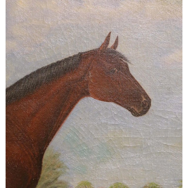 Early 20th C. Oil on Canvas Horse Painting in Gilt Frame by Thomas Toher, 1925 For Sale - Image 10 of 11