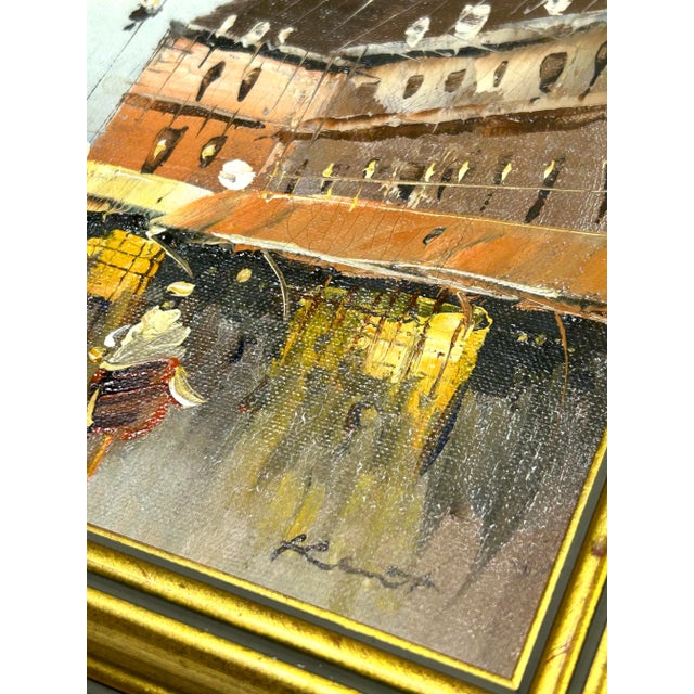 1950s Paris Street Scene Oil Paintings – Signed Cityscape Pair For Sale - Image 10 of 12