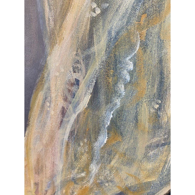 Textile Glamorous Portrait of Elegant Woman - Original Painting on Canvas For Sale - Image 7 of 10