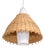 Vintage Pendant Light in Glass & Rattan For Sale