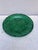 English Green Majolica Leaves Plate circa 1880. Few chips on the back.