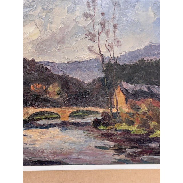 20th Century Oil "The Amblève River" For Sale - Image 9 of 9