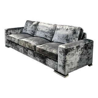 Vintage Monumental Swaim Velvet Sofa For Sale