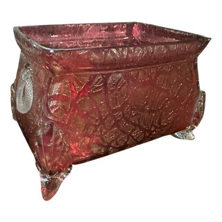 Murano Planter in Crystal For Sale