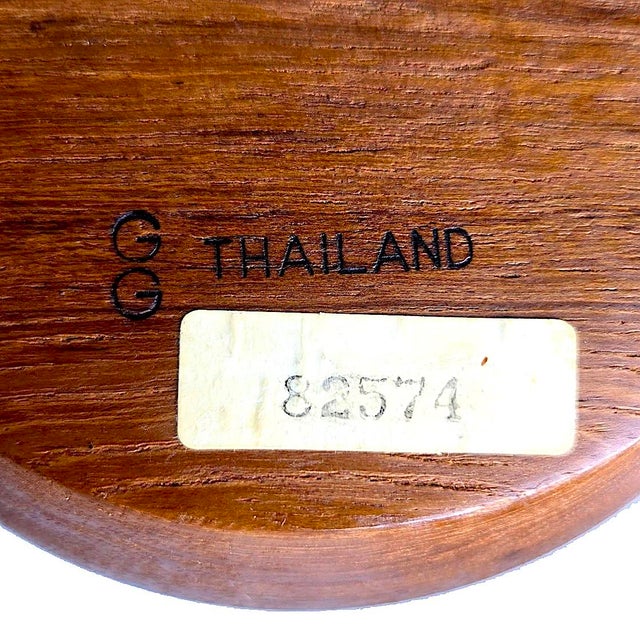 Mid 20th Century Hand-Turned Teak Wood Bowls, 5 Pieces For Sale - Image 15 of 16
