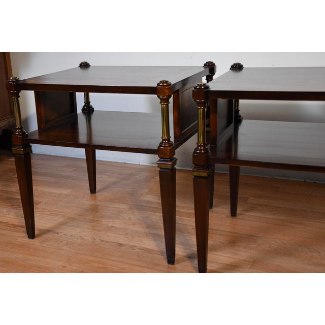 Traditional 1930 English Regency Flame Mahogany Side Accent Tables For Sale - Image 3 of 13