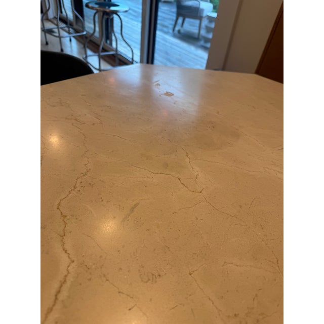 2010s Pedestal Side Table With Marble Top For Sale - Image 5 of 6